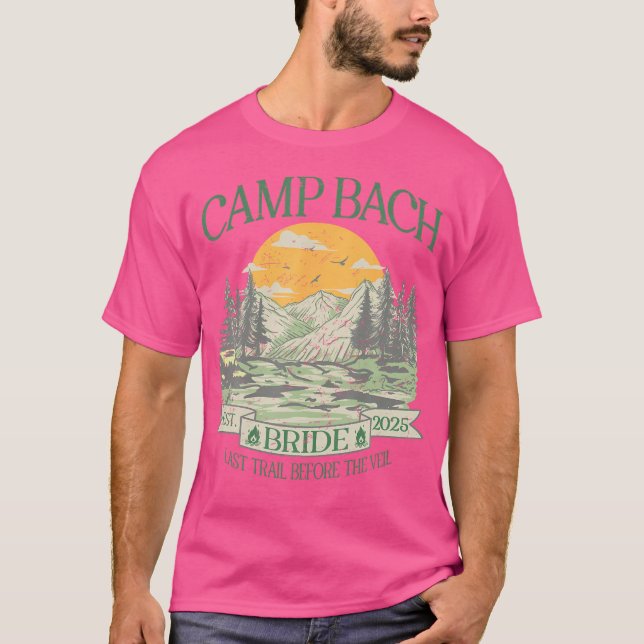 T-shirt Camp Bach Bride Rétro Camping Enterrement de Vie d (Devant)