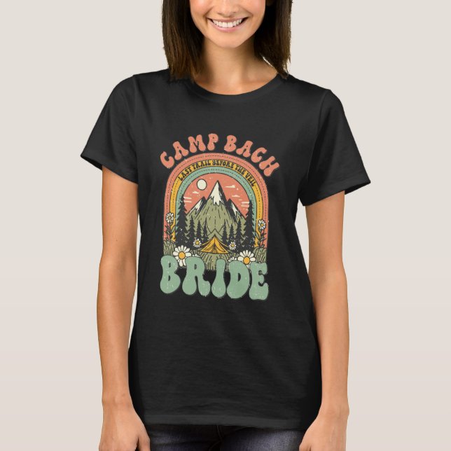 T-shirt Camp Bach Bride Rétro Camping Enterrement de Vie d (Devant)