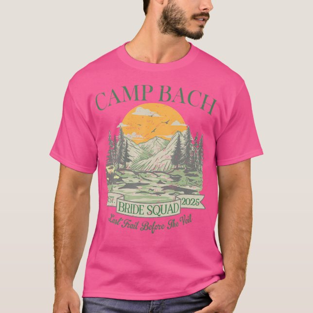T-shirt Camp Bach Bride Squad Rétro Camping Enterrement de (Devant)