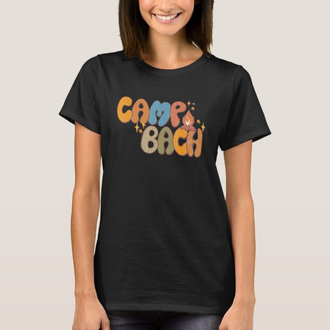 T-shirt Camp Bach Happy Camper Camping Groovy (Devant)