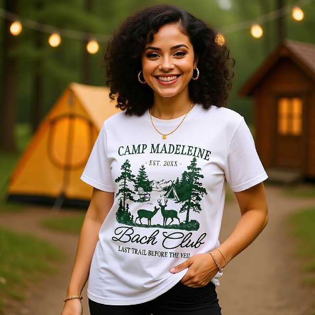 T-shirt Camp Bachelorette Dernier Trail Matching Camping C (camp bachelorette matching bride crew bridesmaid shirts last trail before veil camping deer)