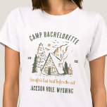 T-shirt Camp Bachelorette Fête Famille Camping Voyage Pers<br><div class="desc">Vivez l'aventure avec les T-shirts personnalisés du Camp Bachelorette Party! Préparez-vous à une soirée de bachelorette inoubliable qui mêle l'excitation extérieure et le style personnalisé. Ce t-shirt personnalisé est l'ajout parfait à votre célébration sur le thème du camp, ajoutant une touche d'élégance et d'individualité à votre voyage à la plage....</div>