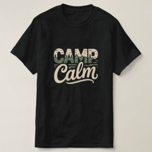 T-shirt CAMP CALME Typographie minimale de la nature en pl