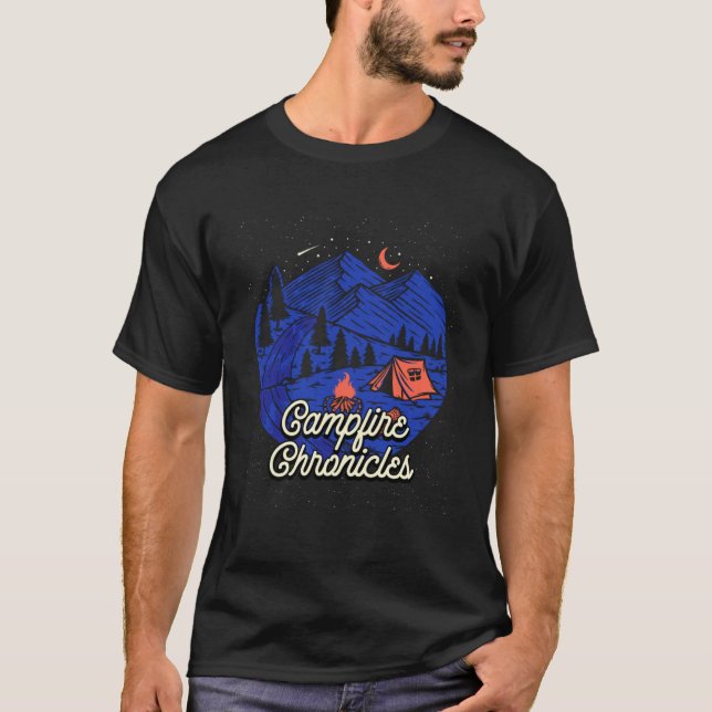 T-shirt Camp Chronicles Faune Camping Extérieur Camper Hi (Devant)