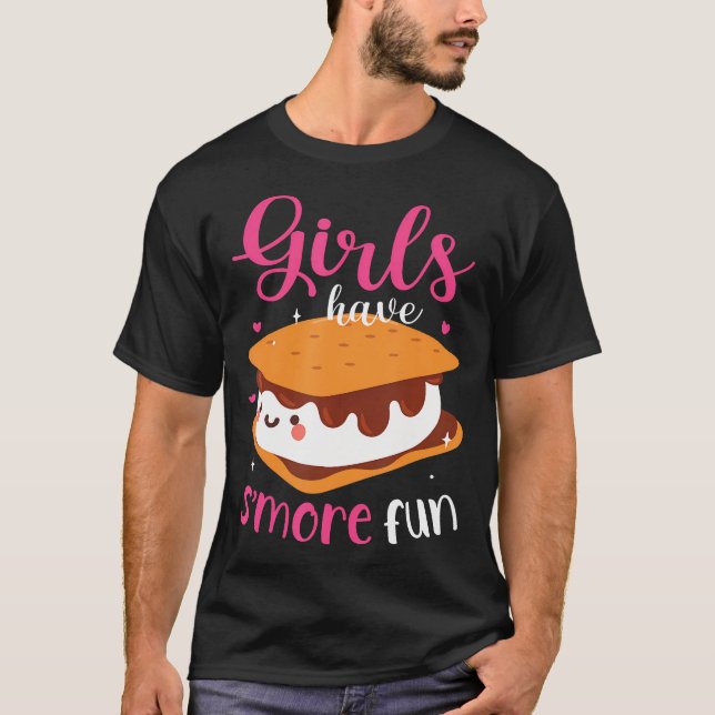 T-shirt Camp de camping Marshmallow Femmes Filles Ont Smor (Devant)