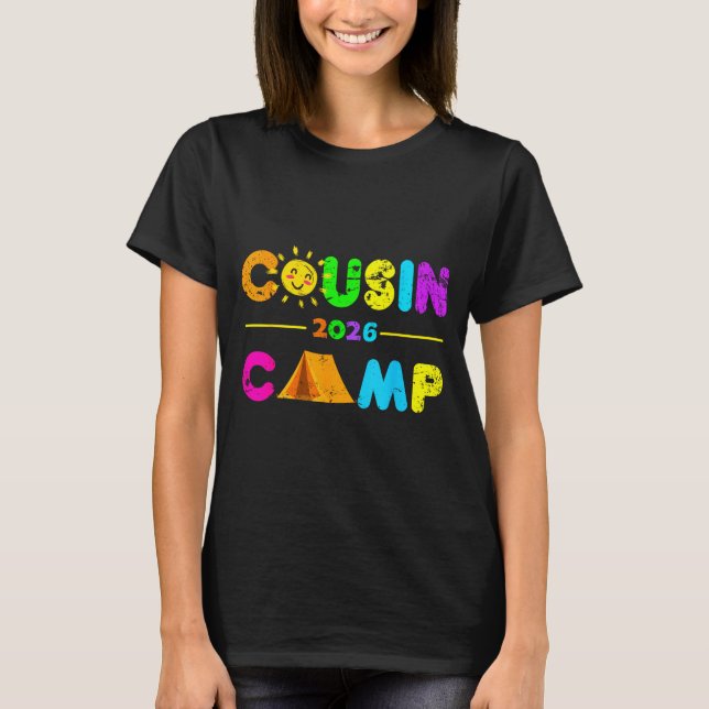 T-shirt Camp de cousins 2026 camping feu de camp vacances  (Devant)