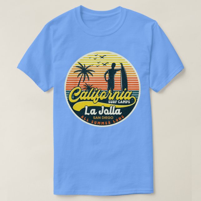 T-shirt Camp de Surf californien La Jolla (Design devant)