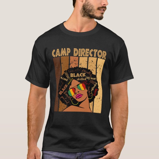 T-shirt Camp Director Afro African American Black History  (Devant)