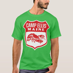 T-shirt Camp Ellis Maine Bouclier rétro Rouge
