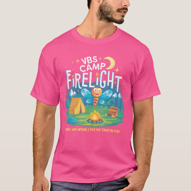 T-shirt Camp Firelight Vbs Camp Vacances Bible School Fire (Devant)