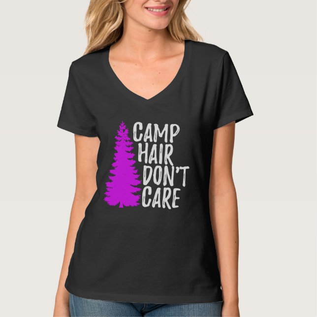 T-shirt Camp Hair Dont Care   Camping (Devant)