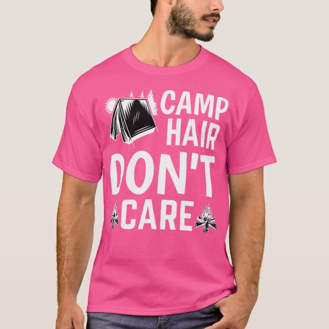 T-shirt Camp Hair Dont'Care - Camping Camper Happiness Gl (Devant)