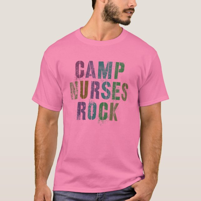 T-shirt CAMP INFIRME LES ROCHERS Drôle Camping Médicale Sq (Devant)
