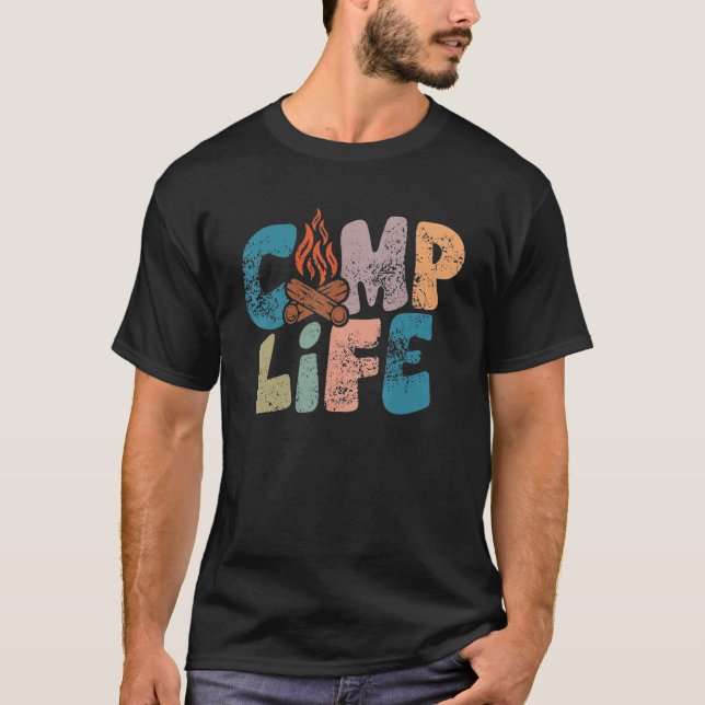T-shirt Camp Life Happy Camper Love Camping Life (Devant)