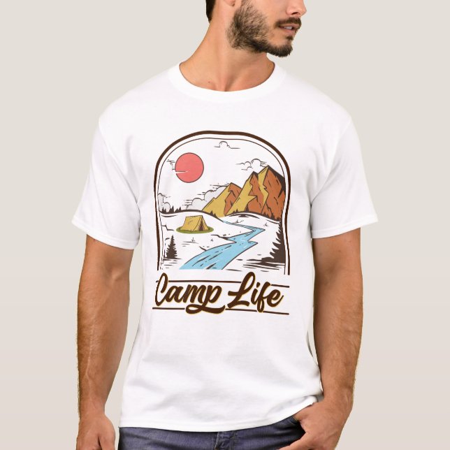 T-shirt Camp Life Mountain Camping (Devant)