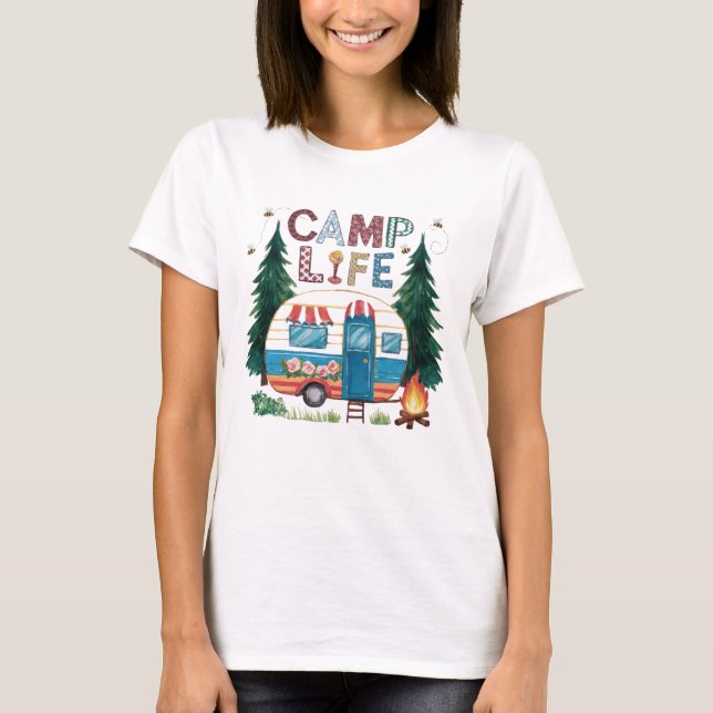 T-shirt Camp Life Watercolor Camping (Devant)