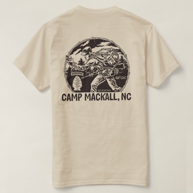 T-shirt "Camp Mackall" - étiquette aéroportée - arrière (Design dos)