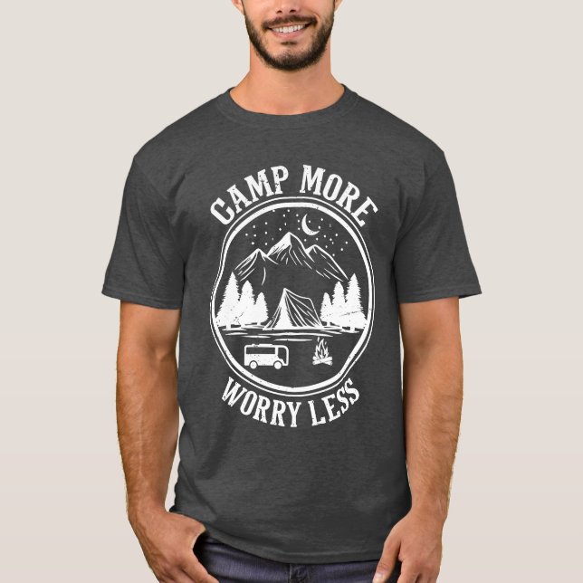 T-shirt Camp More Worry Less Camping t shirt girl (Devant)