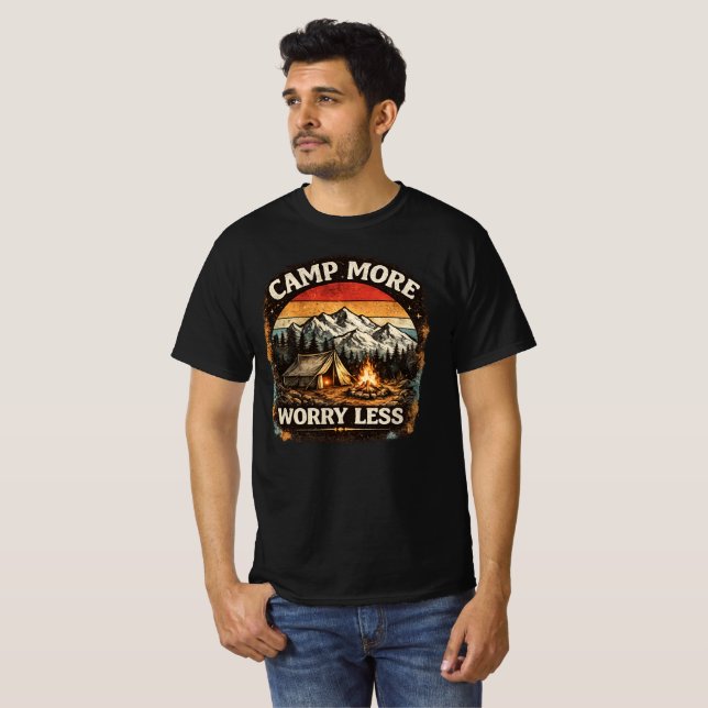 T-shirt Camp Plus de soucis Moins  (Devant entier)