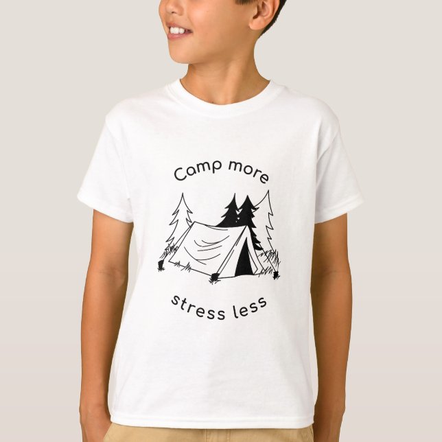 T-shirt Camp plus de stress moins de base Tri-Blend Chemis (Devant)