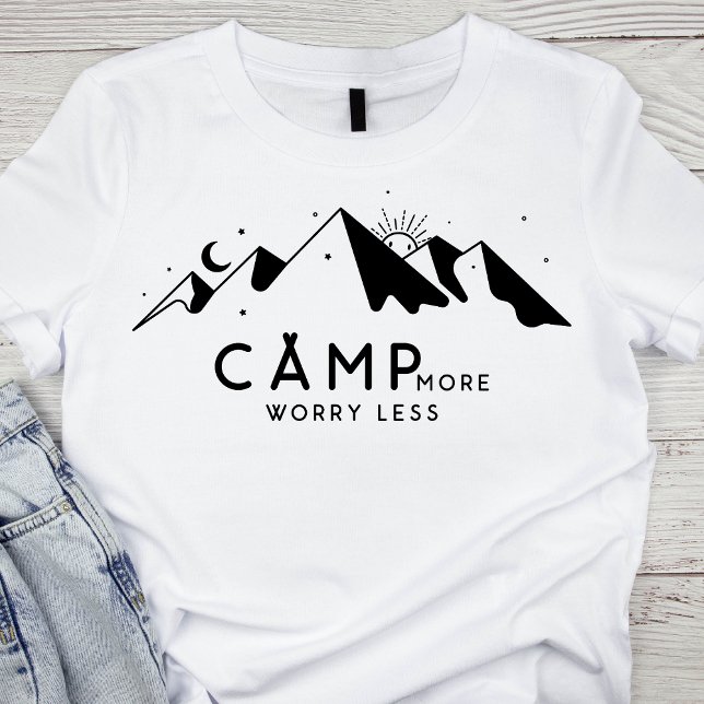 T-shirt Camp Plus, S'Inquiéter Moins (Créateur téléchargé)
