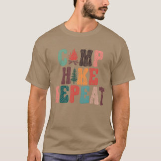 T-shirt Camp Randonnée Répéter Camping Camp Camper drôle