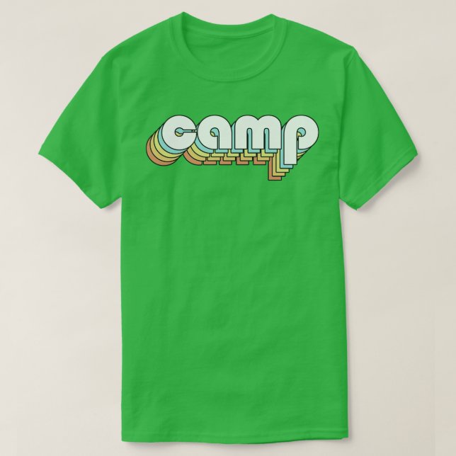 T-shirt Camp Retro Typographie arc-en-ciel style défraîchi (Design devant)