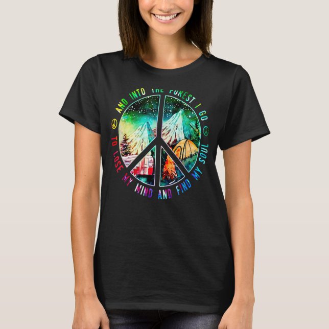 T-shirt Camp Tye Dye Et Dans La Forêt Je Monte (Devant)
