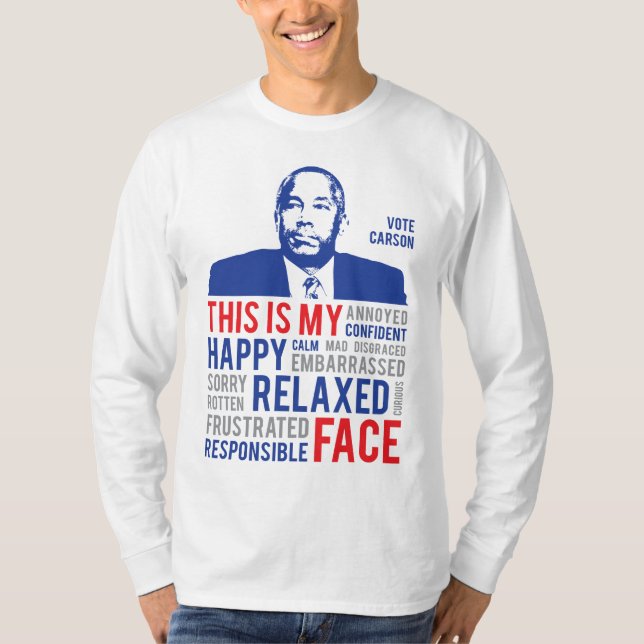 T-shirt Campagne Ben Carson 2016 Voici Mon Visage (Devant)