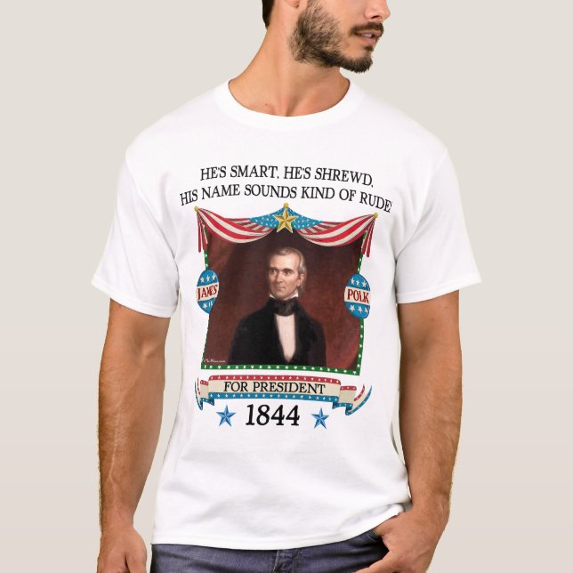 T-shirt Campagne de James K. Polk 1844 (la chemise légère (Devant)
