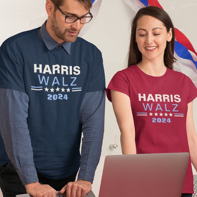 T-shirt campagne électorale bleue Harris Walz 2024 (Créateur téléchargé)