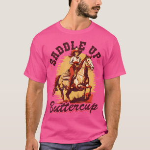 T-shirt Campagne Saddup Buttercup Bronc Horse équitation V
