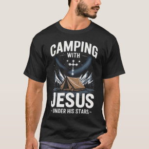 T-shirt Campant avec Jésus sous ses étoiles Spirituel