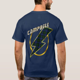 T-shirt Campbell Clan Badge & Lightning Bolt Tartan