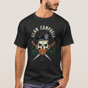 T-shirt Campbell Nom de famille Clan écossais Crâne Tam Di
