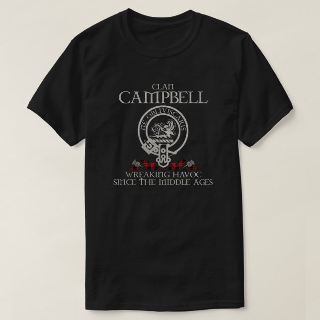 T-shirt Campbell of Armaddie Clan crest Scottish nom t (Design devant)