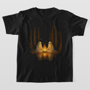 T-shirt Campement fantôme effrayant au feu de camp dans la