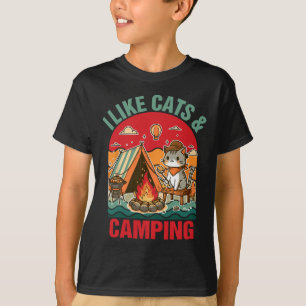 T-shirt Camper aller en plein air amoureux des chats mère