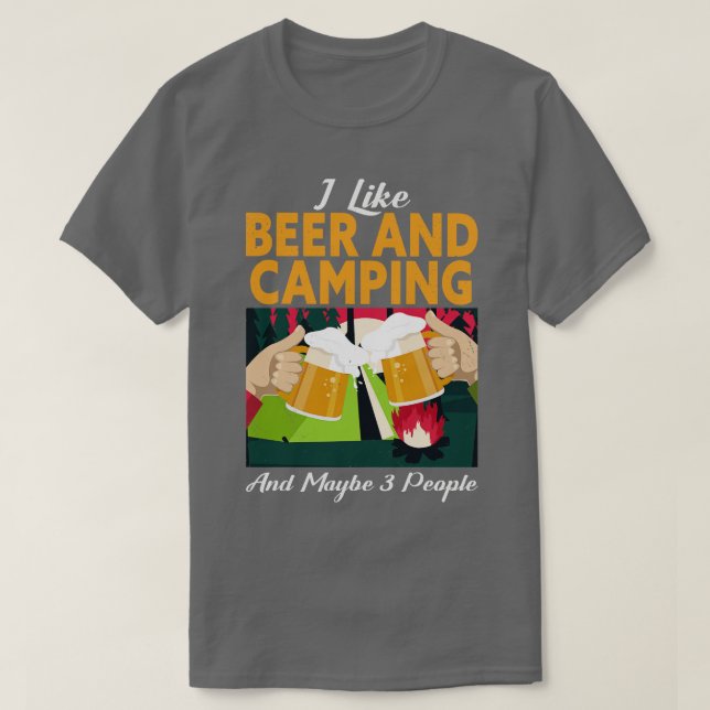 T-shirt Camper Boire Bière Wilderness Feu de camp (Design devant)