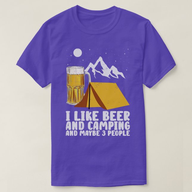 T-shirt Camper Boire Bière Wilderness Feu de camp (Design devant)