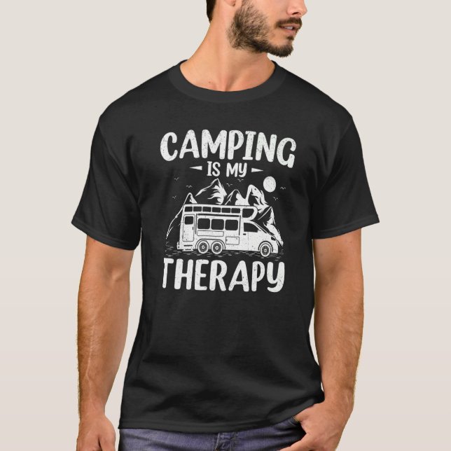 T-shirt Camper Camping Est Ma Thérapie (Devant)