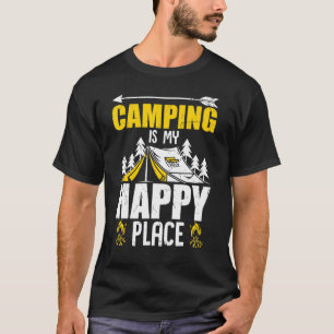 T-shirt Camper Camping Est Mon Heureux Endroit Tente