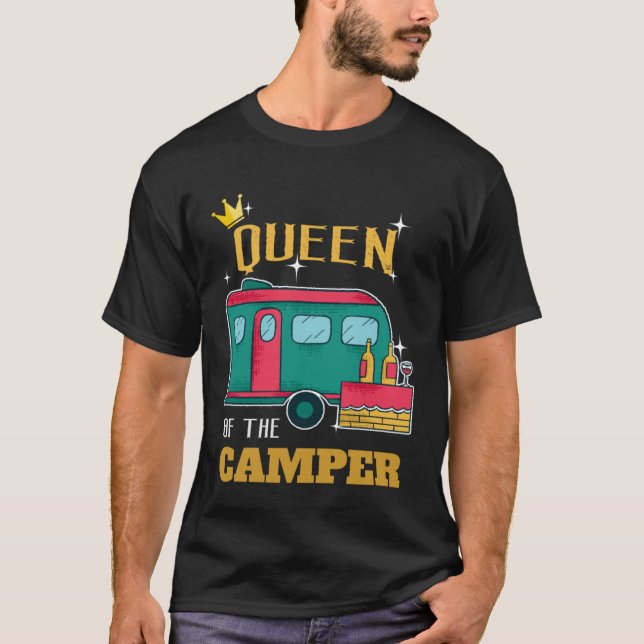 T-shirt Camper  Camping Queen Themed Apparel (Devant)