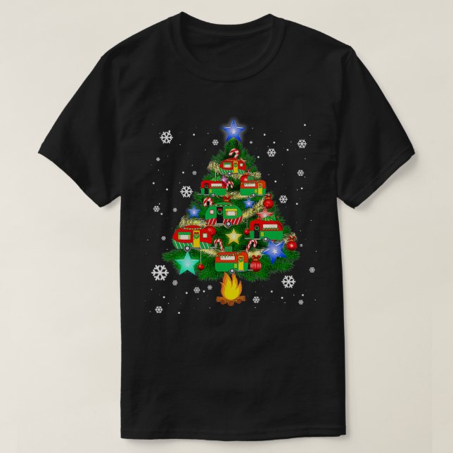 T-shirt Camper Christmas Tree Véhicules Cool Camping RVing (Design devant)