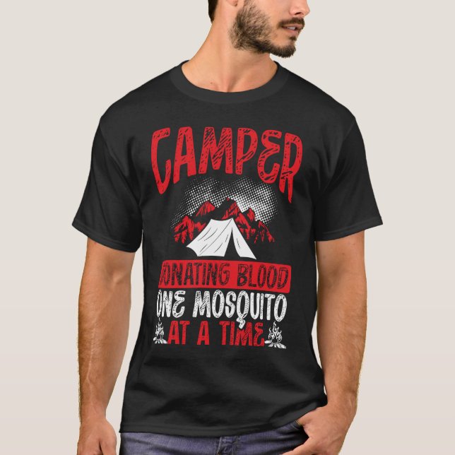 T-shirt Camper Donating Blood One Mosquito At A Time Campi (Devant)