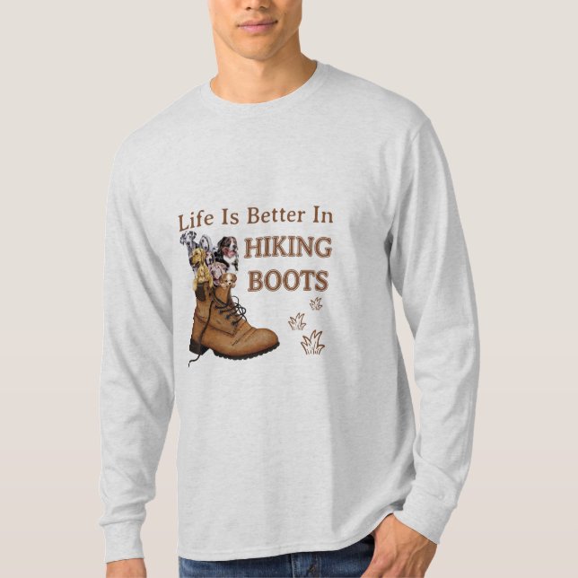 T-shirt Camper Gift | Life Is Better In Hiking Boots Dog (Devant)