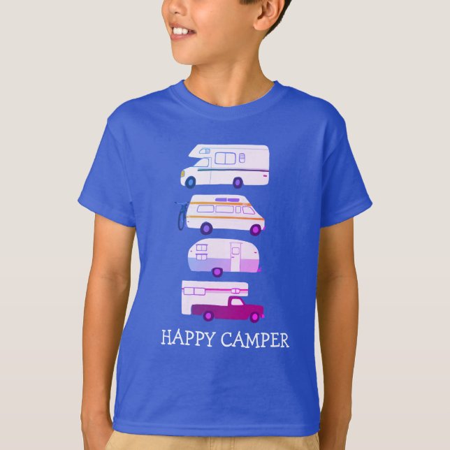 T-shirt CAMPER HEUREUX Campervan vanlife RV Trailer PERSON (Devant)