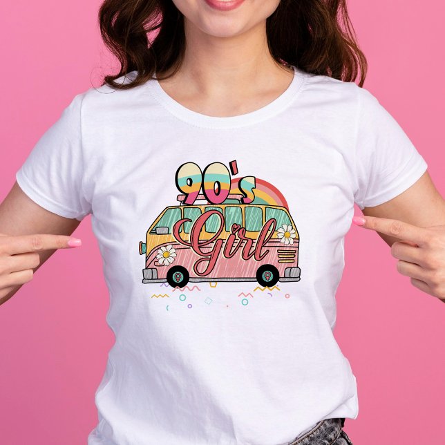 T-shirt Camper Hippie des années 90 Retro Super (90's Girl Hippie Camper Retro Groovy T-Shirt)