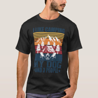 T-shirt Camper J'Aime Camper Mon Chien Et Trois Personnes