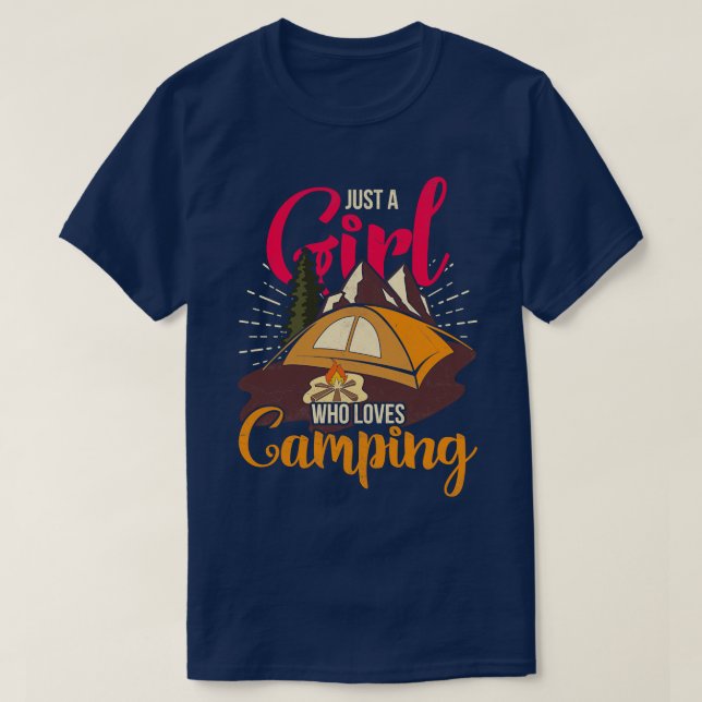 T-shirt Camper Nature Camp Extérieur Juste Une Fille Qui A (Design devant)